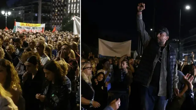 yunanistanda 2 yil once yasanan tren kazasinin sorumlularinin bulunmasi icin eylem yapildi MTgxQq35