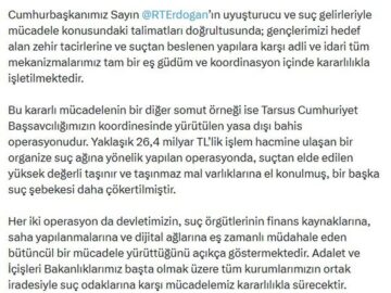 Adalet Bakanı Gürlek: Suç Örgütleriyle Mücadele Kararlılıkla Devam Edecek